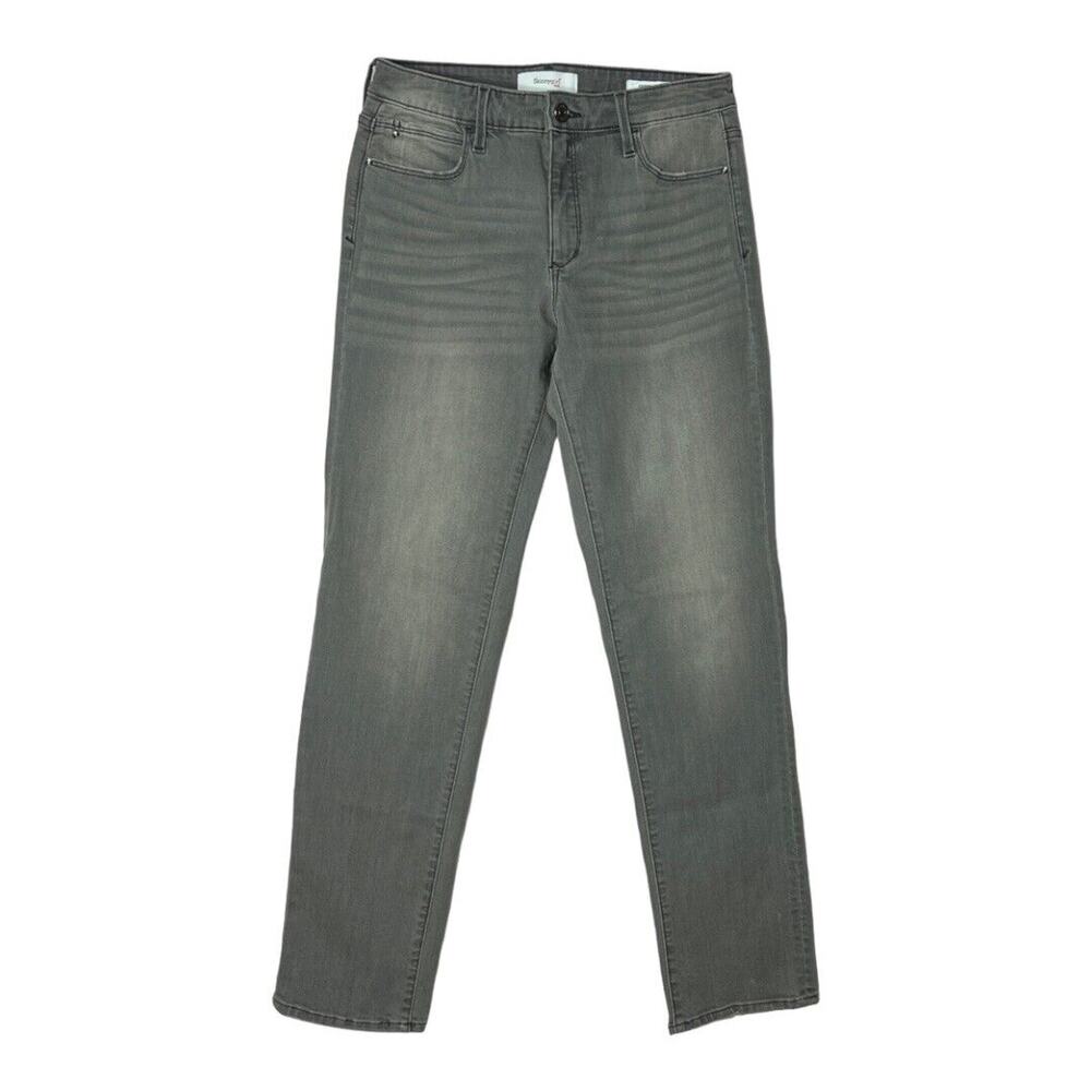 Skinnygirl Jeans Womens 4 27 Gray Wash Celeste Straight Leg Whiskering Fading